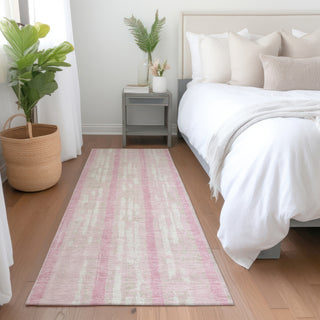 Piper Looms Mayfield Stripes AMF892 Pink Machine Washable Area Rug Runner Lifestyle Image Feature