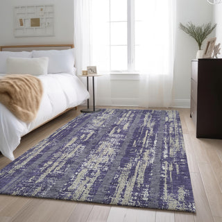 Piper Looms Mayfield Stripes AMF892 Purple Machine Washable Area Rug Lifestyle Image Feature
