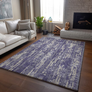 Piper Looms Mayfield Stripes AMF892 Purple Machine Washable Area Rug Lifestyle Image Feature
