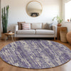 Piper Looms Mayfield Stripes AMF892 Purple Machine Washable Area Rug Round Lifestyle Image Feature
