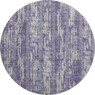 Piper Looms Mayfield Stripes AMF892 Purple Machine Washable Area Rug Round Main Image
