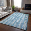 Piper Looms Mayfield Stripes AMF892 Sky Machine Washable Area Rug Lifestyle Image Feature