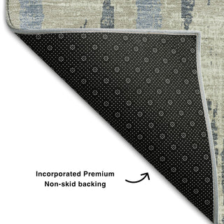 Piper Looms Mayfield Stripes AMF892 Taupe Machine Washable Area Rug Backing Image