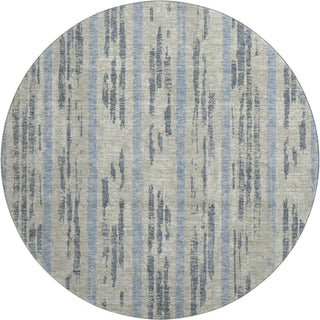 Piper Looms Mayfield Stripes AMF892 Taupe Machine Washable Area Rug Round Main Image