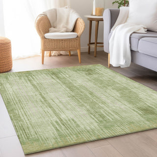 Piper Looms Mayfield Stripes AMF893 Aloe Machine Washable Area Rug Lifestyle Image Feature