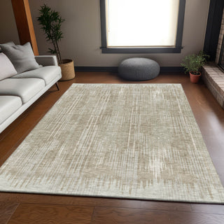 Piper Looms Mayfield Stripes AMF893 Beige Machine Washable Area Rug Lifestyle Image Feature