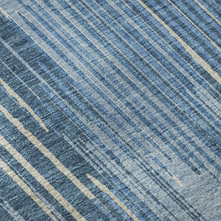 Piper Looms Mayfield Stripes AMF893 Blue Machine Washable Area Rug Swatch Image