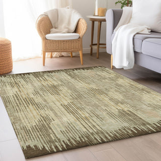 Piper Looms Mayfield Stripes AMF893 Brown Machine Washable Area Rug Lifestyle Image Feature