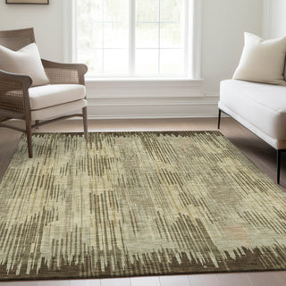 Piper Looms Mayfield Stripes AMF893 Brown Machine Washable Area Rug Lifestyle Image Feature