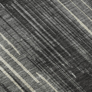 Piper Looms Mayfield Stripes AMF893 Charcoal Machine Washable Area Rug Swatch Image