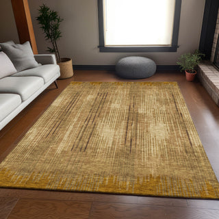 Piper Looms Mayfield Stripes AMF893 Copper Machine Washable Area Rug Lifestyle Image Feature