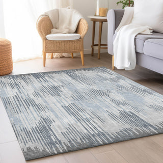 Piper Looms Mayfield Stripes AMF893 Gray Machine Washable Area Rug Lifestyle Image Feature