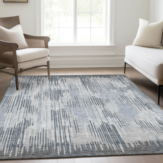 Piper Looms Mayfield Stripes AMF893 Gray Machine Washable Area Rug Lifestyle Image Feature