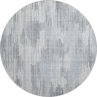 Piper Looms Mayfield Stripes AMF893 Gray Machine Washable Area Rug Round Main Image
