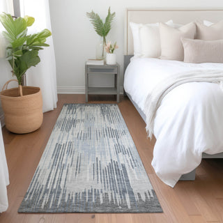 Piper Looms Mayfield Stripes AMF893 Gray Machine Washable Area Rug Runner Lifestyle Image Feature