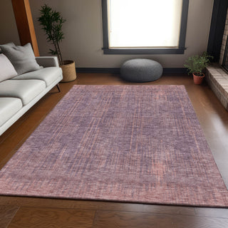 Piper Looms Mayfield Stripes AMF893 Mauve Machine Washable Area Rug Lifestyle Image Feature