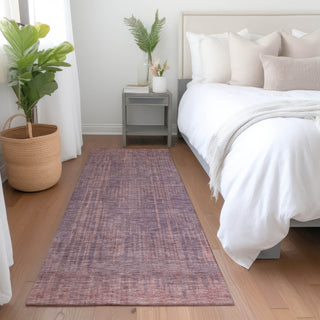 Piper Looms Mayfield Stripes AMF893 Mauve Machine Washable Area Rug Runner Lifestyle Image Feature