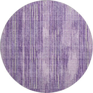 Piper Looms Mayfield Stripes AMF893 Purple Machine Washable Area Rug Round Main Image