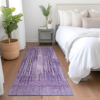 Piper Looms Mayfield Stripes AMF893 Purple Machine Washable Area Rug Runner Lifestyle Image Feature