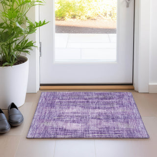 Piper Looms Mayfield Stripes AMF893 Purple Machine Washable Area Rug Scatter Lifestyle Image Feature