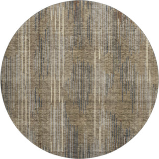Piper Looms Mayfield Stripes AMF893 Taupe Machine Washable Area Rug Round Main Image