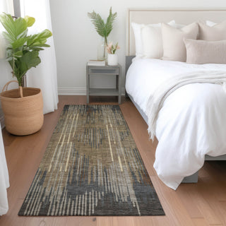 Piper Looms Mayfield Stripes AMF893 Taupe Machine Washable Area Rug Runner Lifestyle Image Feature