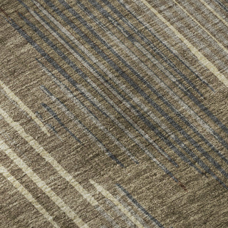 Piper Looms Mayfield Stripes AMF893 Taupe Machine Washable Area Rug Swatch Image