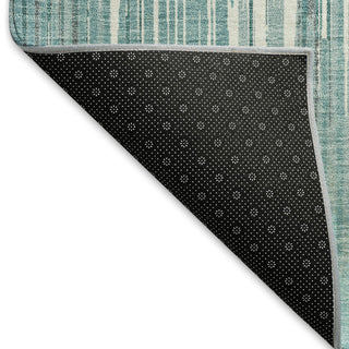Piper Looms Mayfield Stripes AMF893 Teal Machine Washable Area Rug Backing Image