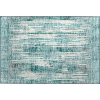Piper Looms Mayfield Stripes AMF893 Teal Machine Washable Area Rug Scatter Main Image
