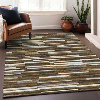 Piper Looms Mayfield Stripes AMF894 Brown Machine Washable Area Rug Lifestyle Image Feature