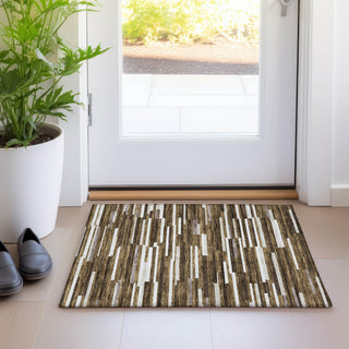 Piper Looms Mayfield Stripes AMF894 Brown Machine Washable Area Rug Scatter Lifestyle Image Feature