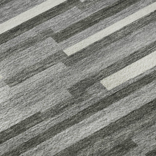 Piper Looms Mayfield Stripes AMF894 Gray Machine Washable Area Rug Swatch Image