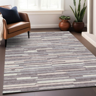 Piper Looms Mayfield Stripes AMF894 Lavender Machine Washable Area Rug Lifestyle Image Feature