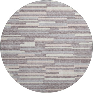 Piper Looms Mayfield Stripes AMF894 Lavender Machine Washable Area Rug Round Main Image