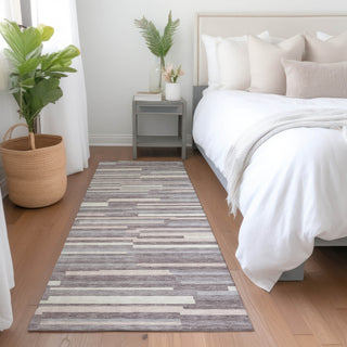 Piper Looms Mayfield Stripes AMF894 Lavender Machine Washable Area Rug Runner Lifestyle Image Feature