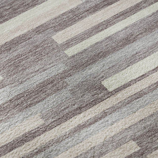 Piper Looms Mayfield Stripes AMF894 Lavender Machine Washable Area Rug Swatch Image