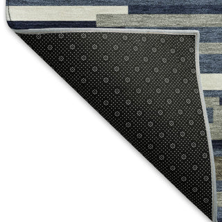 Piper Looms Mayfield Stripes AMF894 Navy Machine Washable Area Rug Backing Image