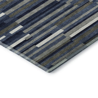 Piper Looms Mayfield Stripes AMF894 Navy Machine Washable Area Rug Corner Image