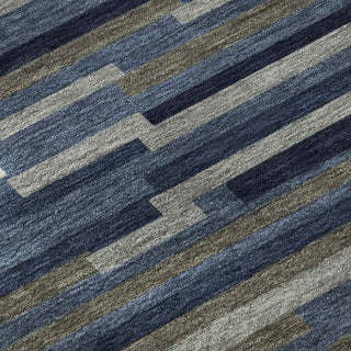 Piper Looms Mayfield Stripes AMF894 Navy Machine Washable Area Rug Swatch Image
