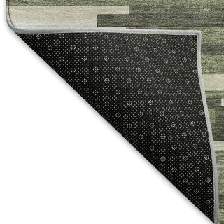 Piper Looms Mayfield Stripes AMF894 Olive Machine Washable Area Rug Backing Image