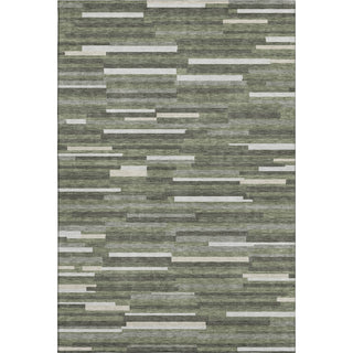 Piper Looms Mayfield Stripes AMF894 Olive Machine Washable Area Rug main image