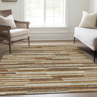 Piper Looms Mayfield Stripes AMF894 Paprika Machine Washable Area Rug Lifestyle Image Feature