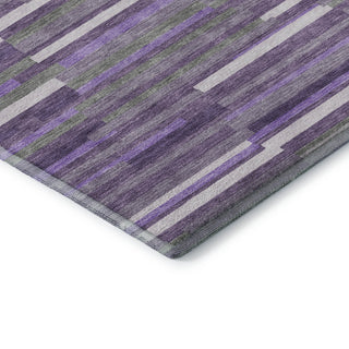 Piper Looms Mayfield Stripes AMF894 Purple Machine Washable Area Rug Corner Image