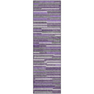 Piper Looms Mayfield Stripes AMF894 Purple Machine Washable Area Rug Runner Main Image
