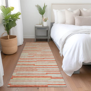 Piper Looms Mayfield Stripes AMF894 Salmon Machine Washable Area Rug Runner Lifestyle Image Feature