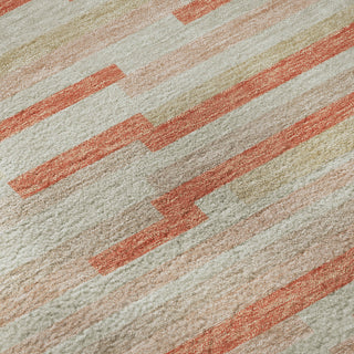Piper Looms Mayfield Stripes AMF894 Salmon Machine Washable Area Rug Swatch Image