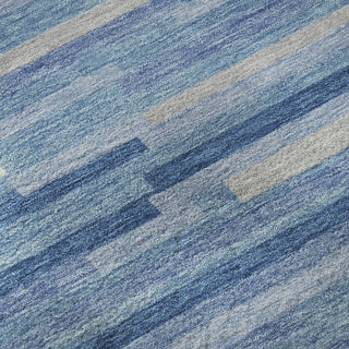 Piper Looms Mayfield Stripes AMF894 Sky Machine Washable Area Rug Swatch Image