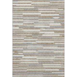 Piper Looms Mayfield Stripes AMF894 Taupe Machine Washable Area Rug main image