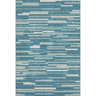 Piper Looms Mayfield Stripes AMF894 Teal Machine Washable Area Rug main image