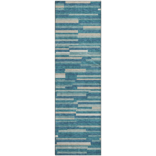 Piper Looms Mayfield Stripes AMF894 Teal Machine Washable Area Rug Runner Main Image